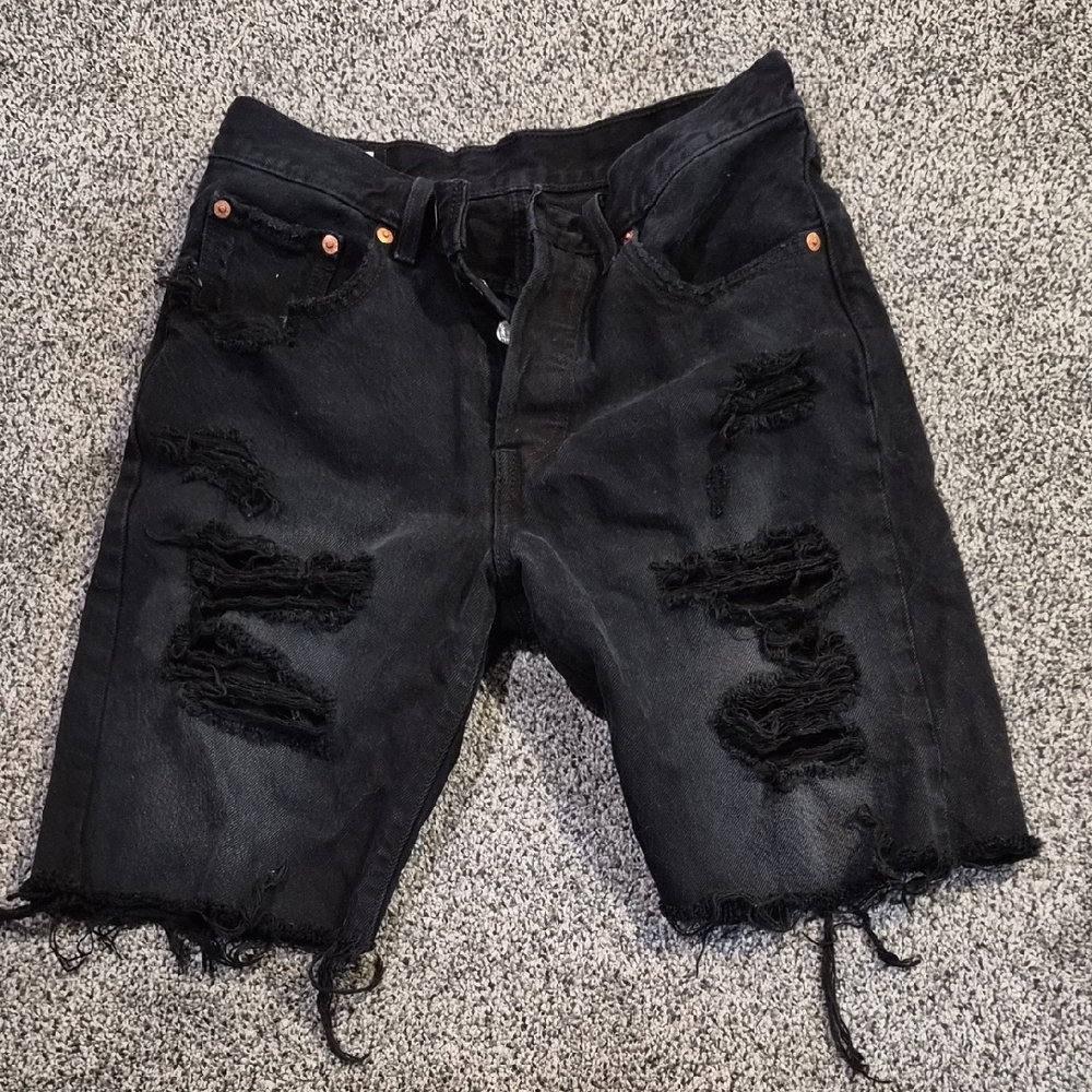 Levi's 501 Black Denim Shorts